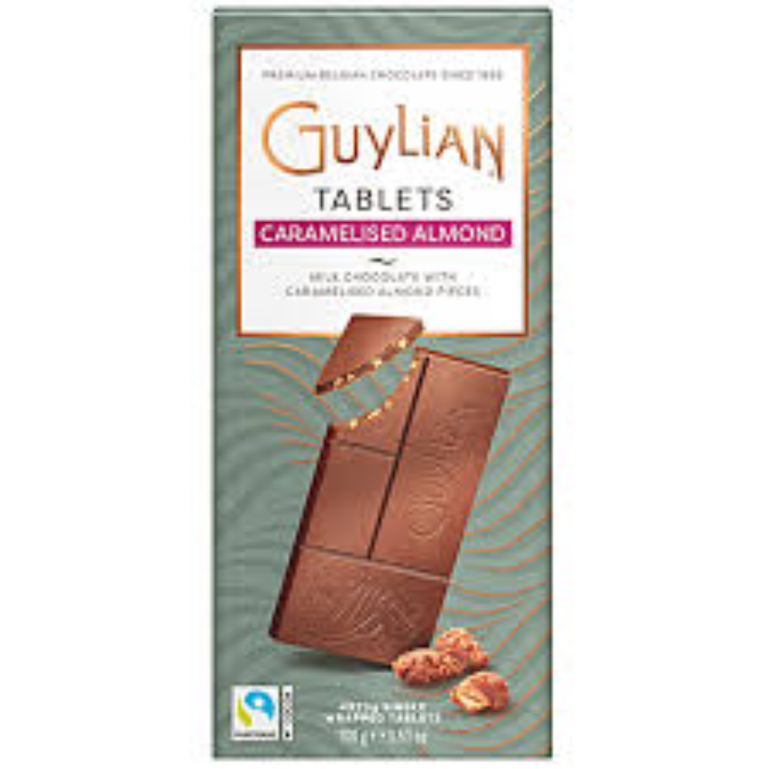 GUYLIAN MILK CHOC CARAMELISED ALMOND 100G